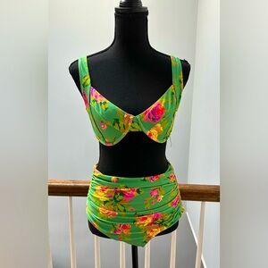 NWT J.Crew bikini/swimsuit 2 piece (bra 36D & bottom M) color: Garden Rose
